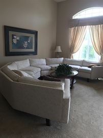 Mcm 4 piece sectional each piece is Aprox 77 inches long total length 308 inches