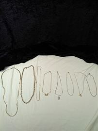 lot of 8 various chain necklaces, including at Parklane chunky style necklace https://ctbids.com/#!/description/share/125149