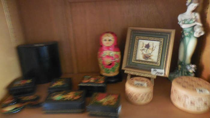 Russian jewelry boxes, collectables