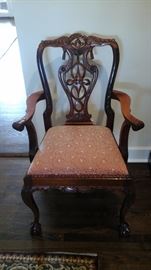 One of two Chippendale arnari chairs.