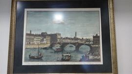 Hand colored etching. 