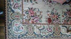 Handwoven needlepoint rug.