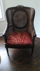 Double caned arm chair.