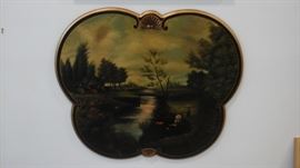 Hand painted wood wall plaque. 