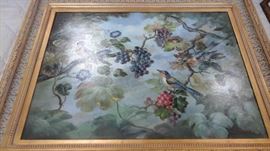 A.Richard Birds in the Vineyard oil painting. 