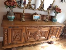 Large carved buffet made in Germany. Accessories not for sale.