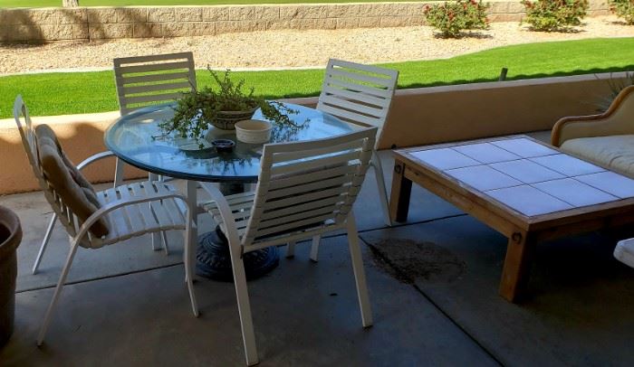 Patio furniture pots and plants