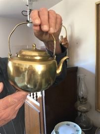 Korean brass tea pot - made from left over artillery from the Korean War