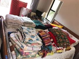 Tons of Quilts - some antique, Some current, Quilts afgans, blankets, Japanese futons 
