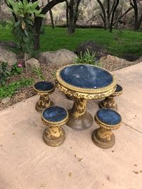 Chinese 1,000 year old egg motif dragon patio set