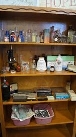 old medicine bottles, medical items