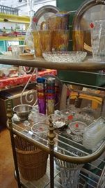 glass items, Carnival pitcher and glasses