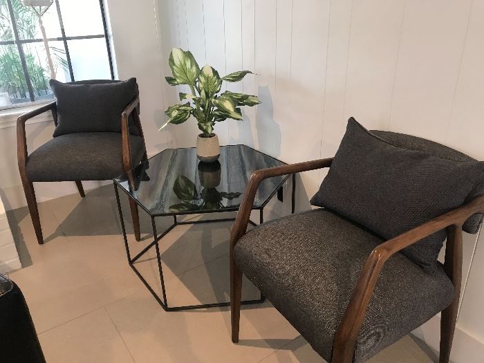 Mid-century style chairs and side table!