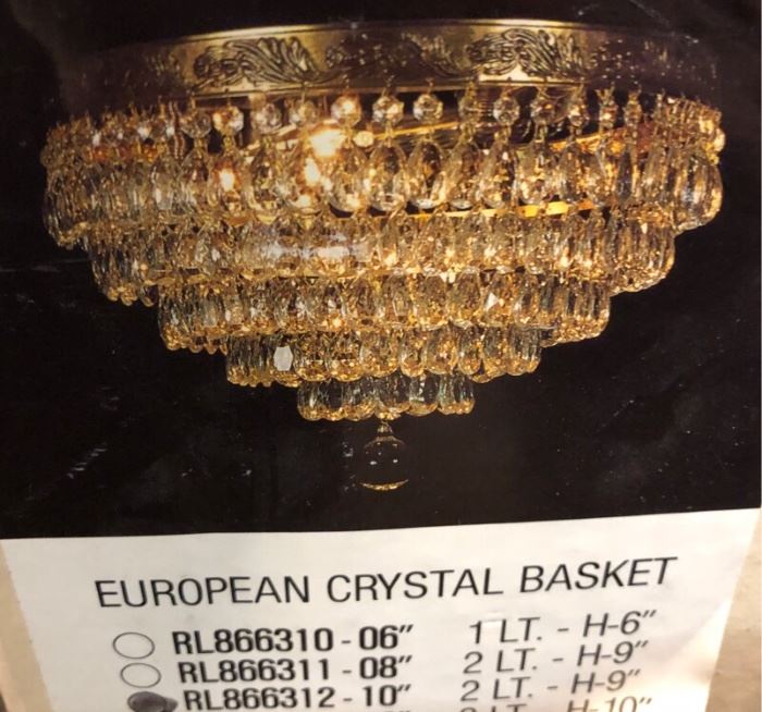 Crystal chandelier never used