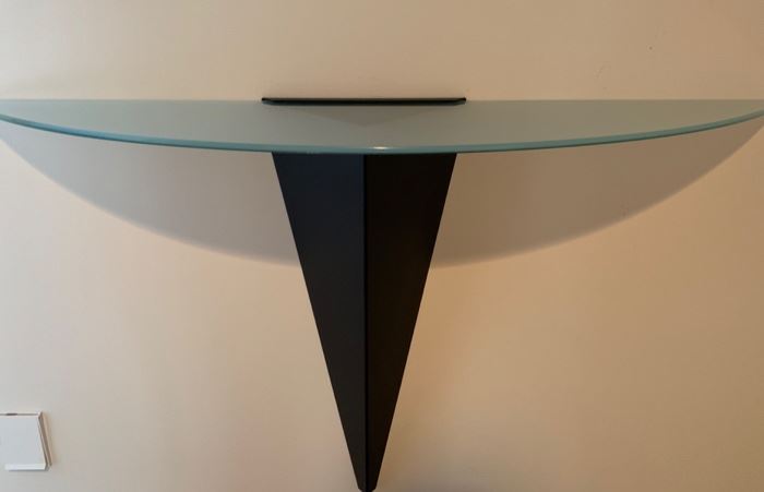 31. Frosted Glass Contemporary Wall Mounted Console Table (50" x 12" x 31")