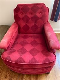 38. Accent Chair in Red Harlequin Chenille (33" x 38" x 32")