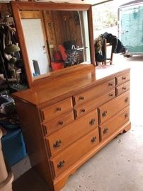 Solid wood Maple dresser with mirror