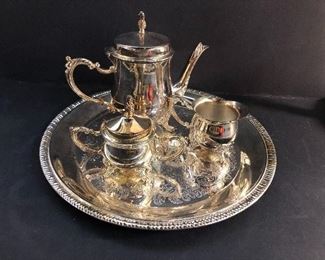 Mini silver plate tea set