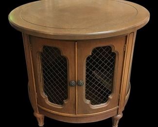 Mid-Century Modern Wooden Accent Table Cabinet 25ʺW × 25ʺD × 22.25ʺH