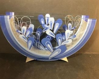 Semi Circle Blue Decor Vase