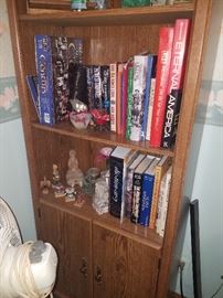 Books and games and bookcase