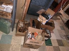 wooden fruit and vintage gaming systems. 