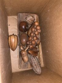 Vintage wooden fruit and vegetables 