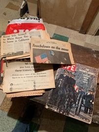 Vintage news papers and Life