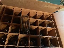 box of unused glasses 