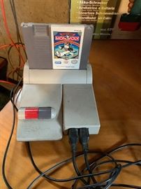 Vintage Nintendo with games  