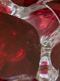 vintage red glass vase 