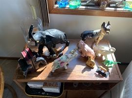 Vintage elephants from ceramic to jade and cast iron