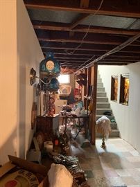 Vintage bar items and glassware