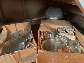 Vintage apple glass plates bowls and cups