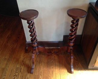 Pair of Barley twist plant stands