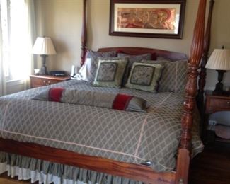 Ethan Allen Set with California King 4 poster bed with Temper Pedic mattress