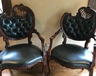 Crazy leather covered chairs