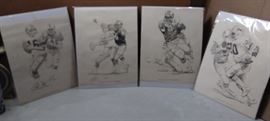 1981 Detroit Lions Players  Shell Oil Prints
