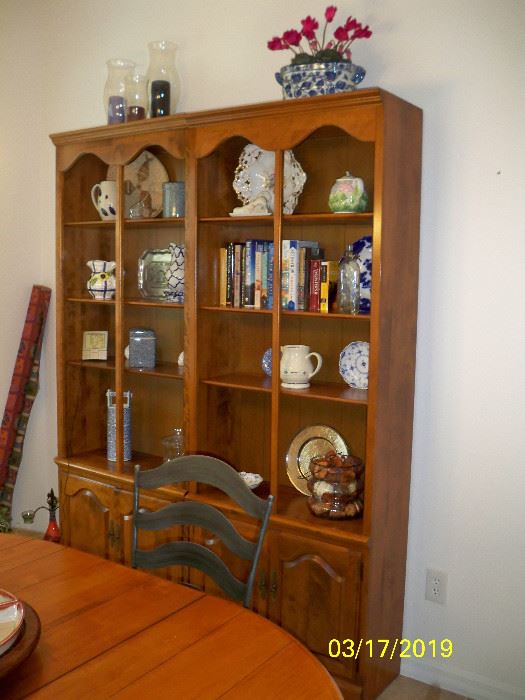 2 - Ethan Allen Bookcase Cabinets, Decor items.