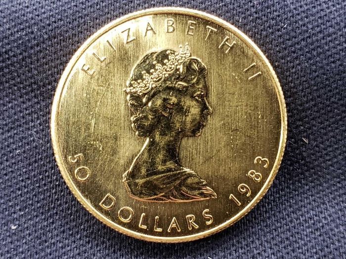#5: 1983 $50 Maple Leaf 1oz. Fine Gold Coin
1983 $50 Maple Leaf 1oz. Fine Gold Coin