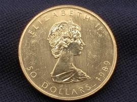 #8: 1989 $50 Maple Leaf 1oz. Fine Gold Coin
1989 $50 Maple Leaf 1oz. Fine Gold Coin