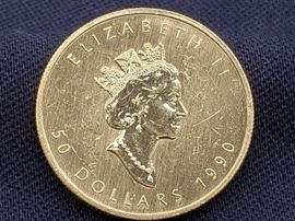 # 11 1990 $50 Maple Leaf 1oz Fine Gold Coin 1990 $50 Maple Leaf 1oz Fine Gold Coin