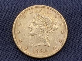 #15 1880 $10 Liberty Head .900 Gold Coin, 16.7g 1880 $10 Liberty Head .900 Gold Coin, 16.7g