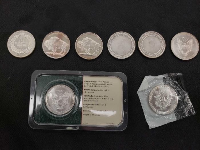 #35 9 Fine Silver .999 1ozt Commemorative Silver Coins 9 Fine Silver .999 1ozt Commemorative Silver Coins
