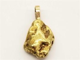 # 48 Gold Nugget Pendant, Tested At 22k, 9.4g Gold Nugget Pendant, Tested At 22k, 9.4g