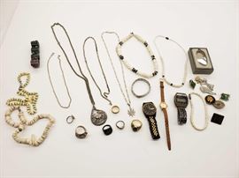 #88 Costume Jewelry, Necklaces, Watches, Pins, Rings Costume Jewelry, Necklaces, Watches, Pins, Rings 