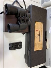 # 124 Bushnell spotting scope , and 2 pairs of binoculars Bushnell spotting scope , and 2 pairs of binoculars