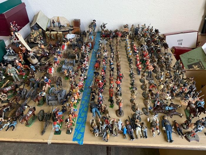 # 200 Approximately 300 Toy Solders and 2 Large Boxes of the Soldiers Empty Boxes THE WAR ALONG NIKE SERIES, PREMIER MODEL COLLECTION MILIYIA MODELS