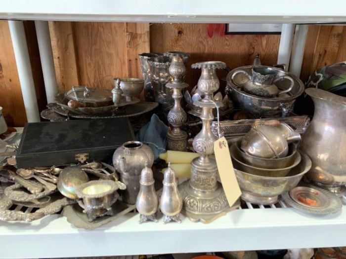 # 270 Huge lot of silver plated items Huge lot of silver plated items