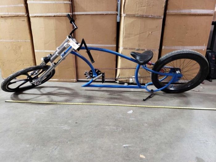 # 504 8 Foot Custom Springer Chopper Style Big Wheel Bicycle Ready to Ride, Custom Forks and Frame 8 Foot Custom Springer Chopper Style Big Wheel Bicycle Ready to Ride, Custom Forks and Frame